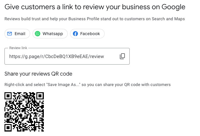 Google Reviews QR code